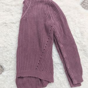 LOFT pink chunky knit sweater size s